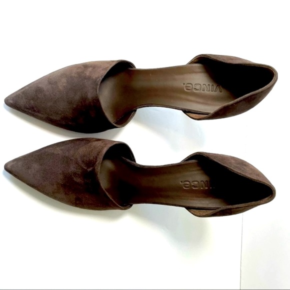 Vince 'D'Orsay' Leather Suede Dark Brown Stiletto, size 8M - Picture 8 of 11